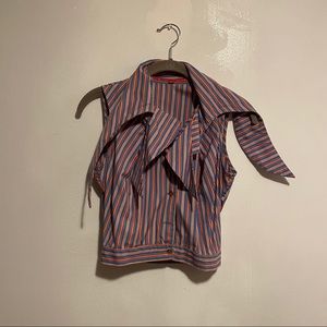 Vivienne Westwood Striped Sleeveless Crop Blouse